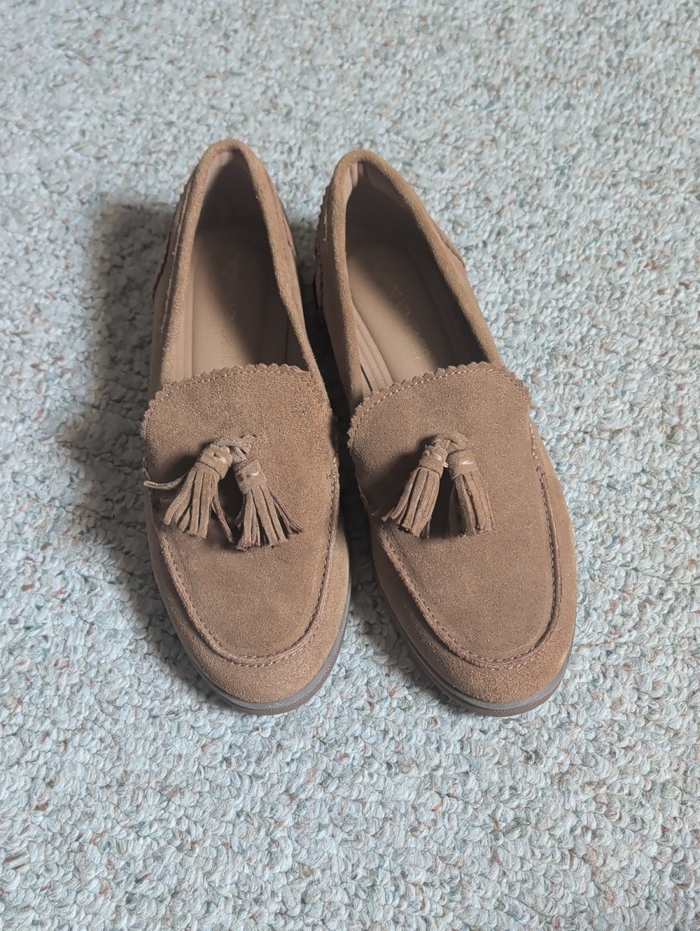 Tan Suede Tassel Loafers - Women